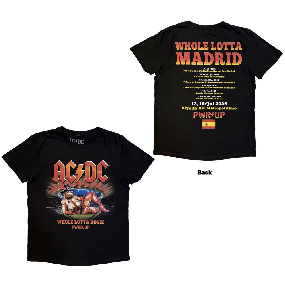 AC/DC - Whole Lotta Madrid EU Tour '25 Herren TShirt - Schwarz